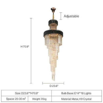 Cyrus Multiple Tier Crystal Chandelier - Zelno