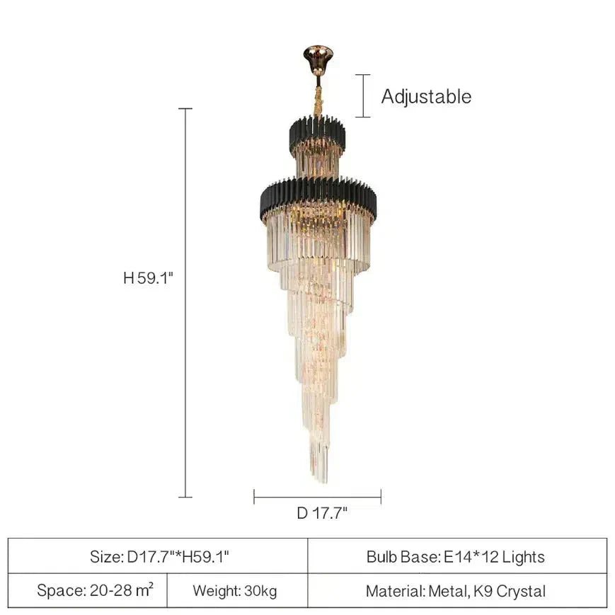 Cyrus Multiple Tier Crystal Chandelier - Zelno