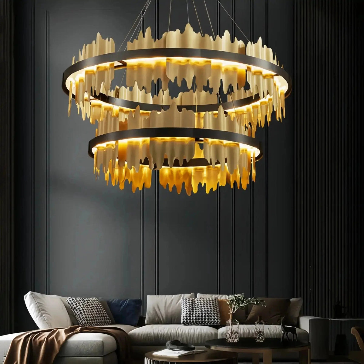 Dahlia Multiple Tier Round Chandelier - Zelno Lighting