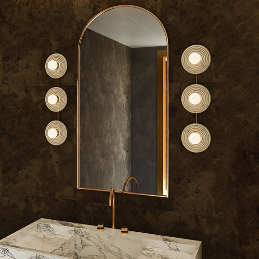 Dahlia Triple Alabaster Wall Sconce - Zelno Lighting