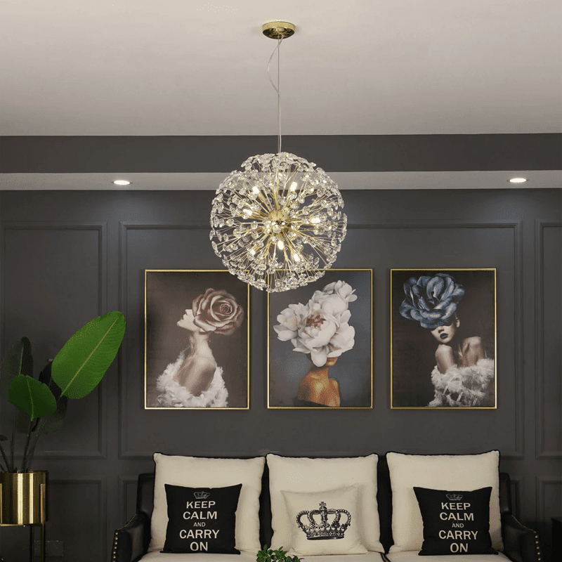 Dandelion Spherical Crystal Pendant Light - Zelno Lighting
