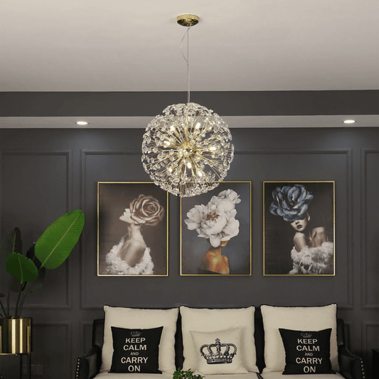 Dandelion Spherical Crystal Pendant Light - Zelno Lighting