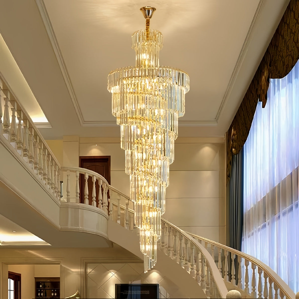 Danilo Multiple Tier Crystal Chandelier - Zelno Lighting