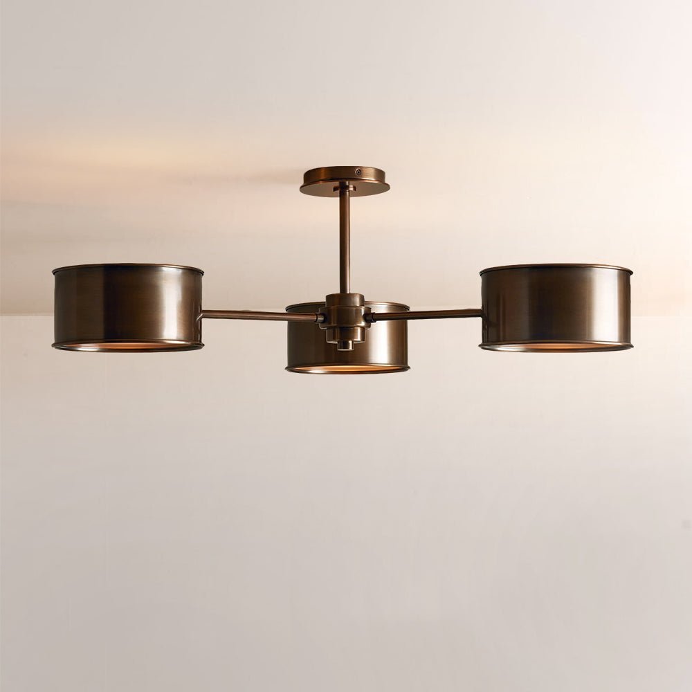 Daphna 3-Light Metal Semi-Flush Mount - Zelno Lighting