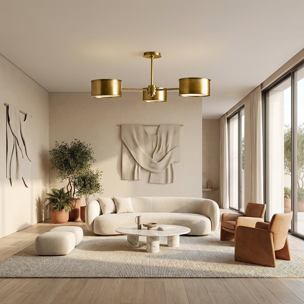 Daphna 3-Light Metal Semi-Flush Mount - Zelno Lighting