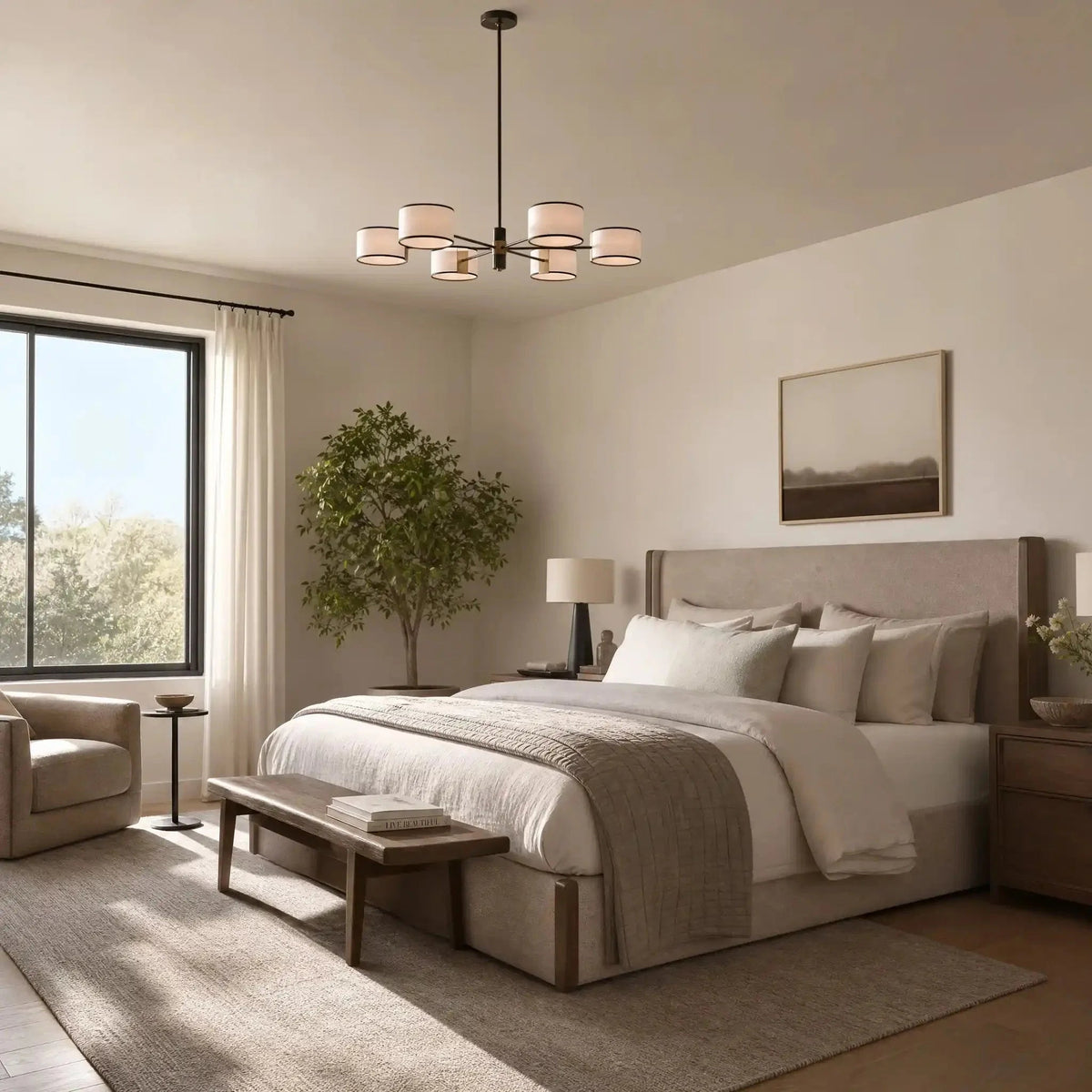Daphne Round Chandelier 48''60'' - Zelno Lighting