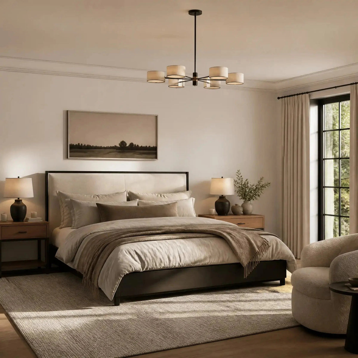 Daphne Round Chandelier 48''60'' - Zelno Lighting