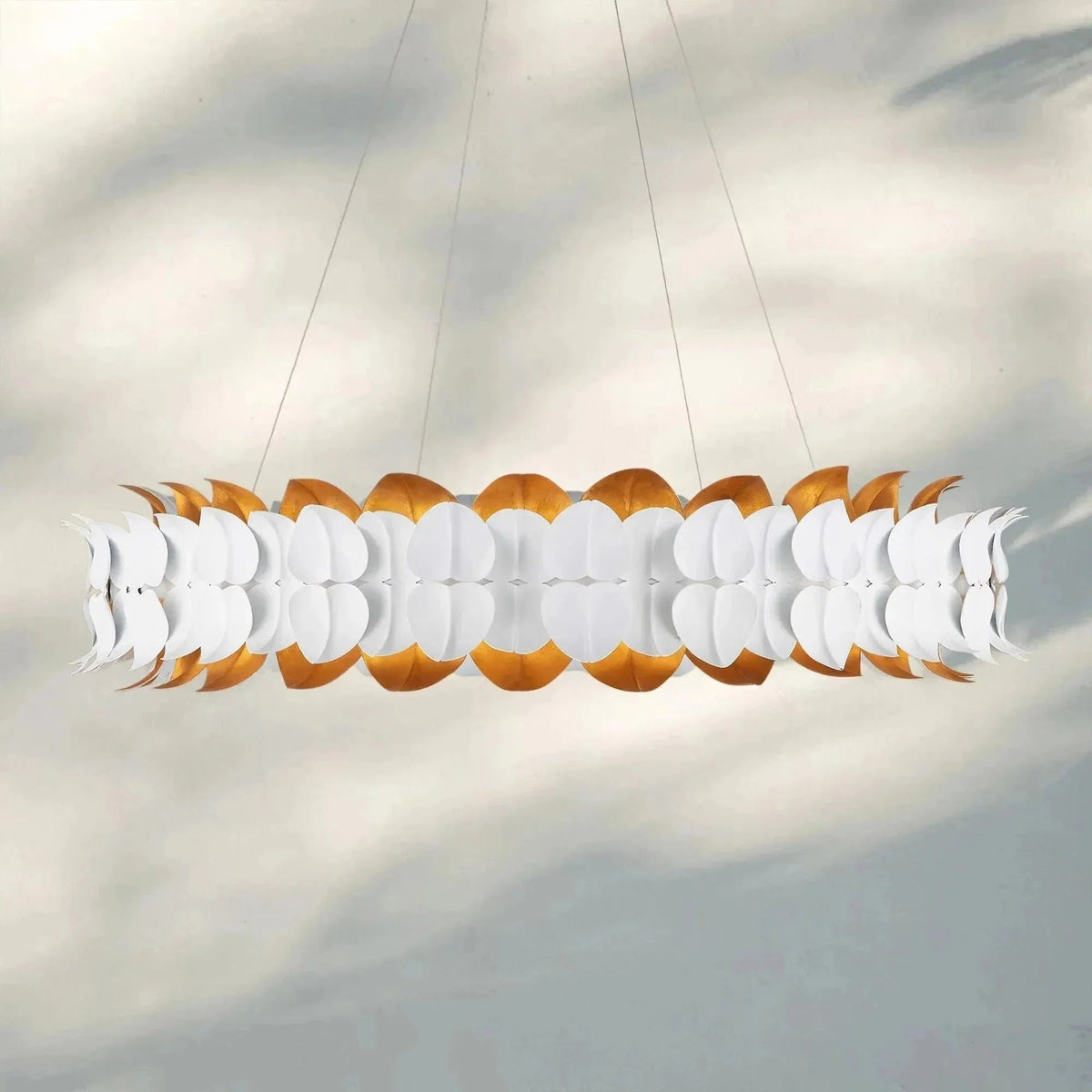 Darla Chandelier Sculpted Leaves 39" - Zelno Lighting