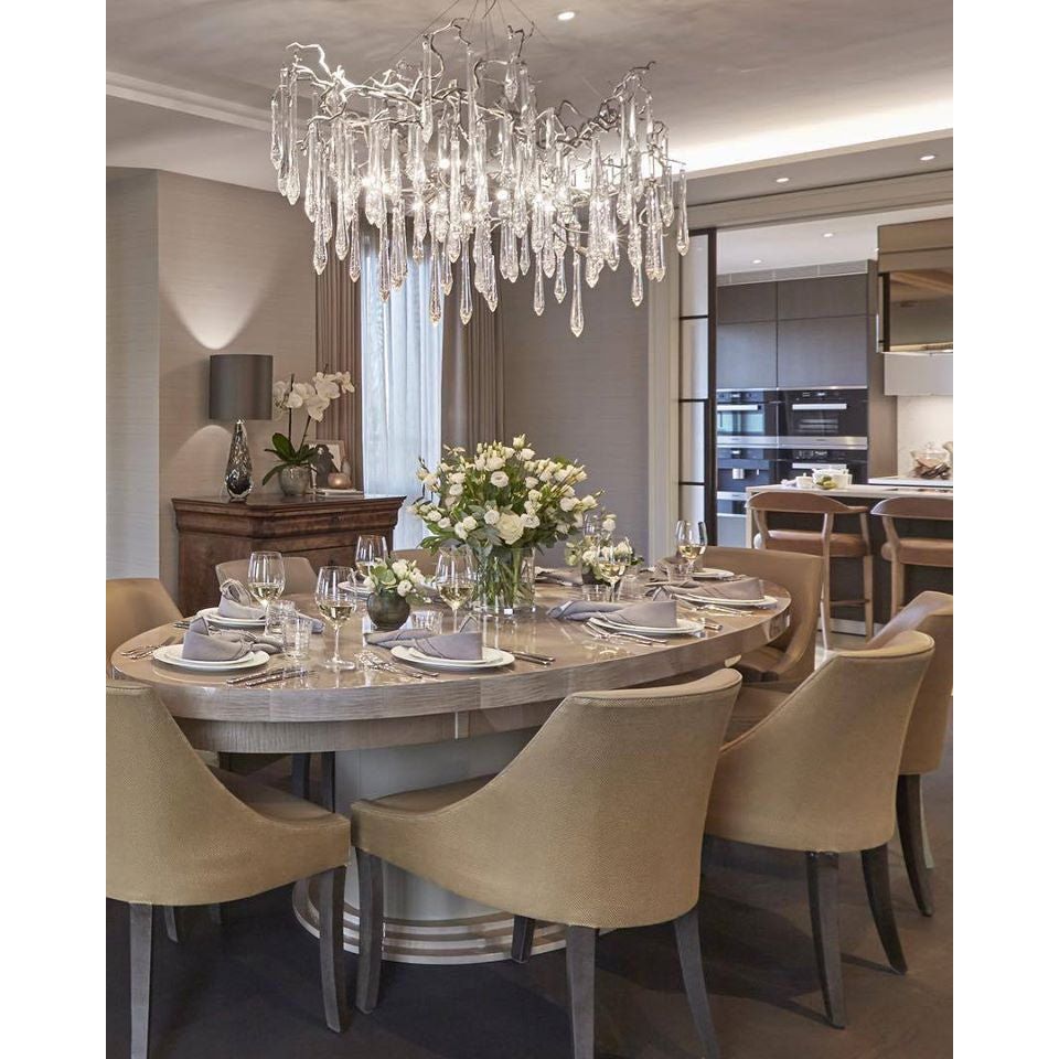Dawn Teardrop Branch Brass Round Chandelier - Zelno Lighting