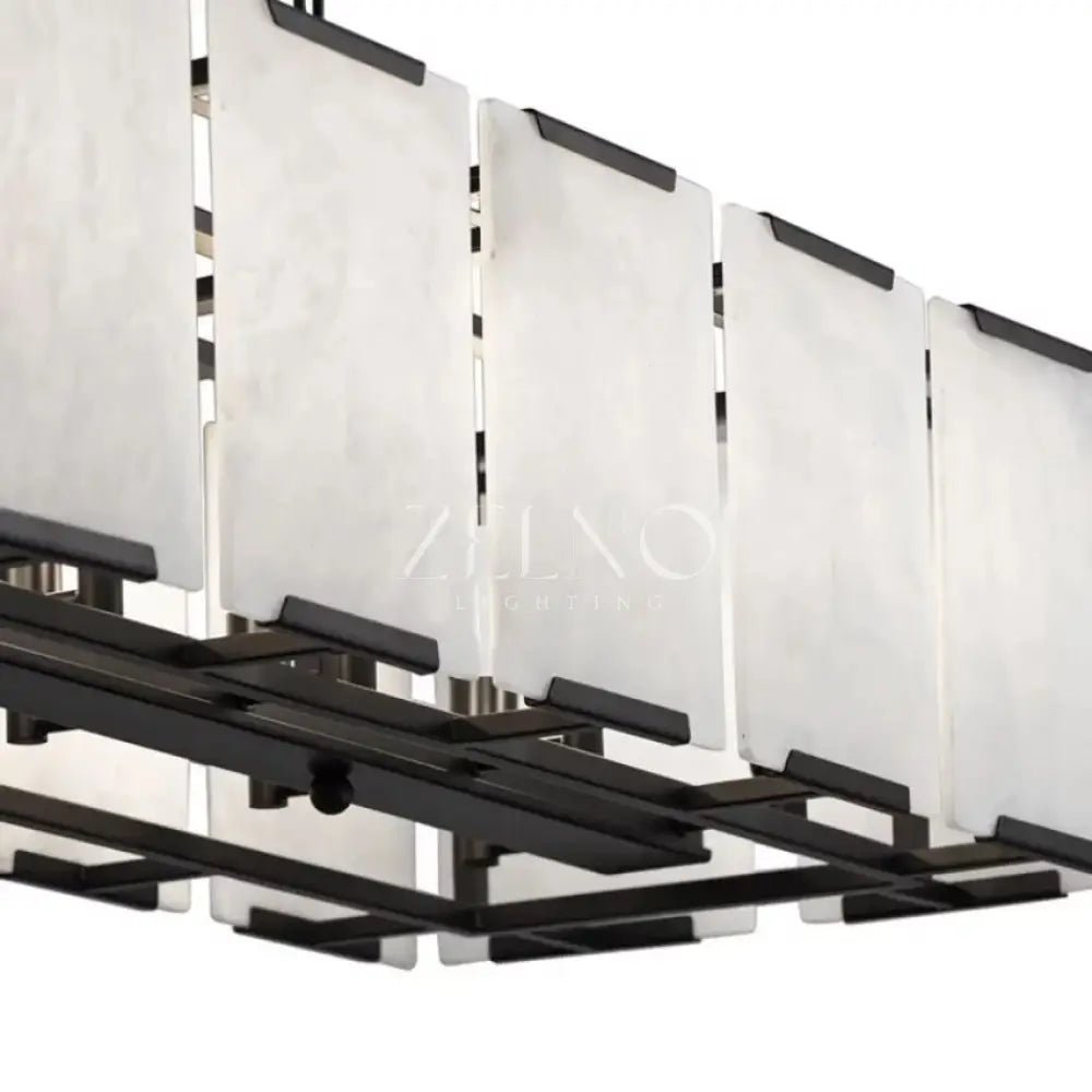 Daybreak Alabaster Rectangle Chandelier - Zelno