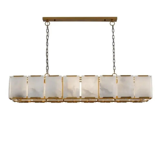 Daybreak Alabaster Rectangle Chandelier - Zelno