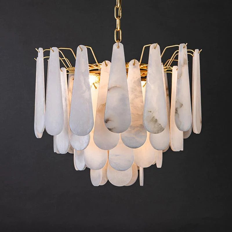Deborah Alabaster Foyer Chandelier Lighting, Luxury Modern Lighting - Zelno Lighting