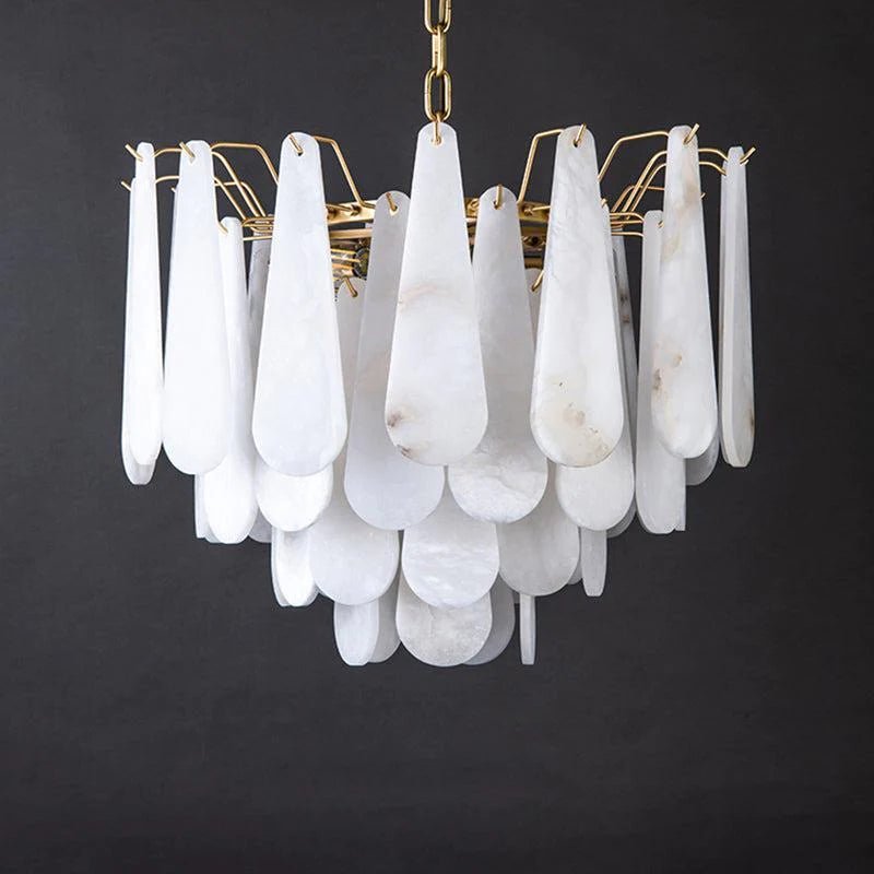 Deborah Alabaster Foyer Chandelier Lighting, Luxury Modern Lighting - Zelno Lighting