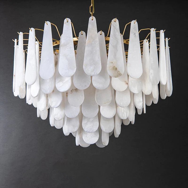 Deborah Alabaster Foyer Chandelier Lighting, Luxury Modern Lighting - Zelno Lighting
