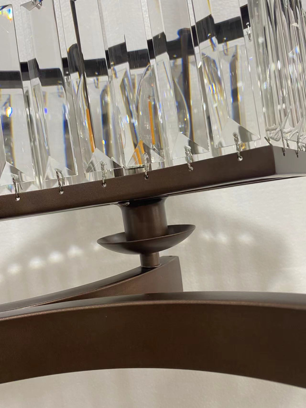Decorative 6/ 8/ 10/ 12-Light Crystal Ceiling Chandelier Triangular Prism Island Light Fixture Metal Shade for Living Room - Zelno Lighting