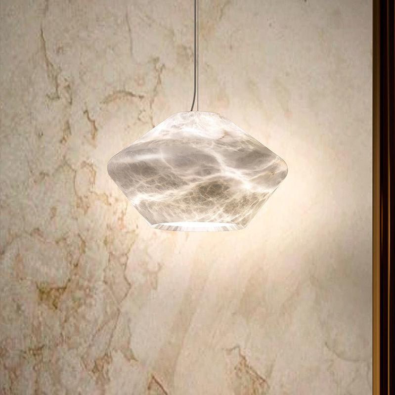 Decorative Alabaster Bedside Pendant Light, Living Room Pendant Light - Zelno