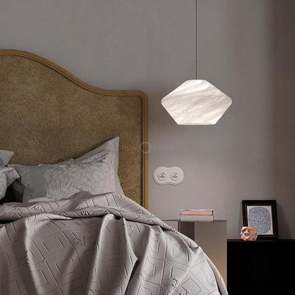 Decorative Alabaster Bedside Pendant Light, Living Room Pendant Light - Zelno