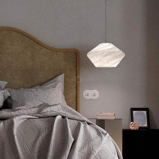 Decorative Alabaster Bedside Pendant Light, Living Room Pendant Light - Zelno