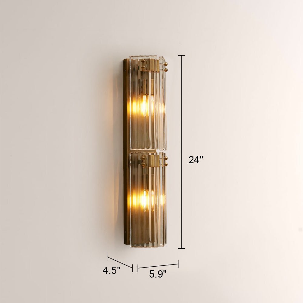 Delsia Fluted Glass Wall Sconce - zelnolighting