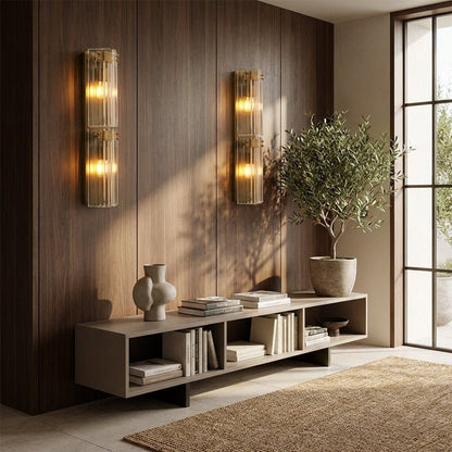 Delsia Fluted Glass Wall Sconce - zelnolighting