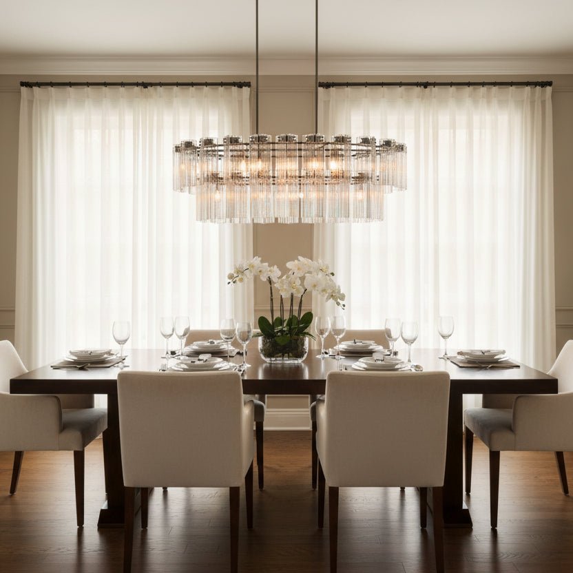 Delsie Oval Chandelier 51''63''72'' - Zelno Lighting