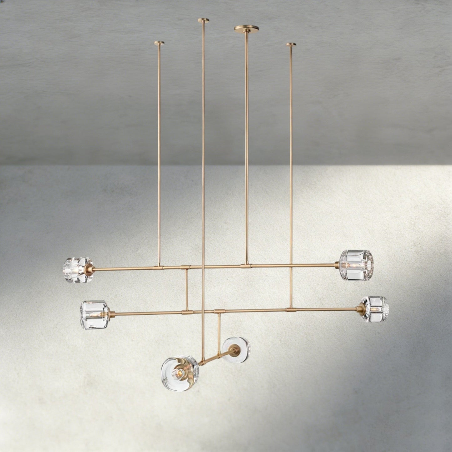 Demaret Mobile Round Chandelier 48", 62" - Zelno Lighting