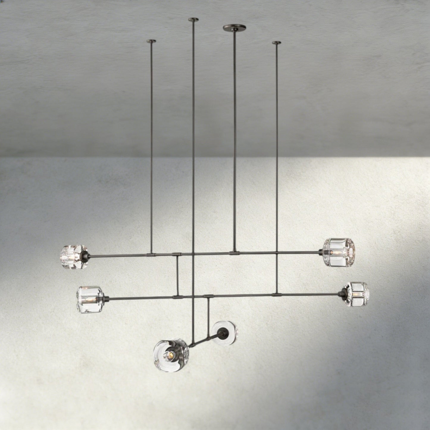 Demaret Mobile Round Chandelier 48", 62" - Zelno Lighting