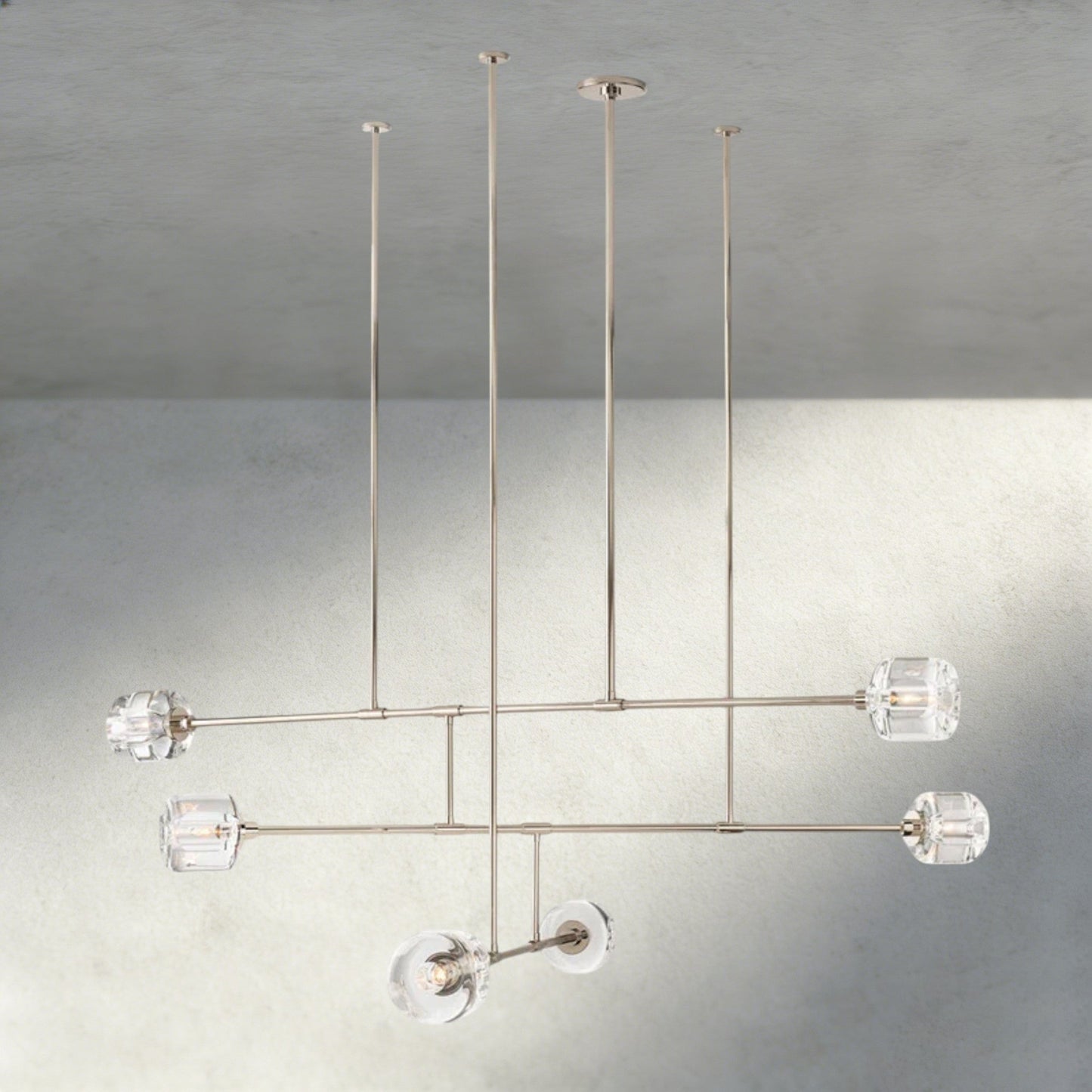 Demaret Mobile Round Chandelier 48", 62" - Zelno Lighting
