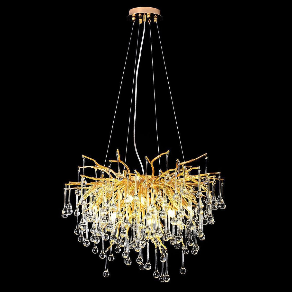 Doris Rain Branch Chandelier 23.5"D Gold - Zelno Lighting