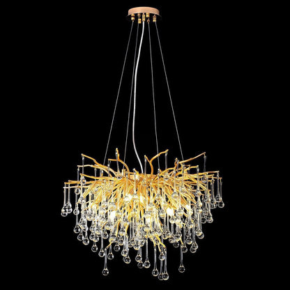 Doris Rain Branch Chandelier 23.5"D Gold - Zelno Lighting