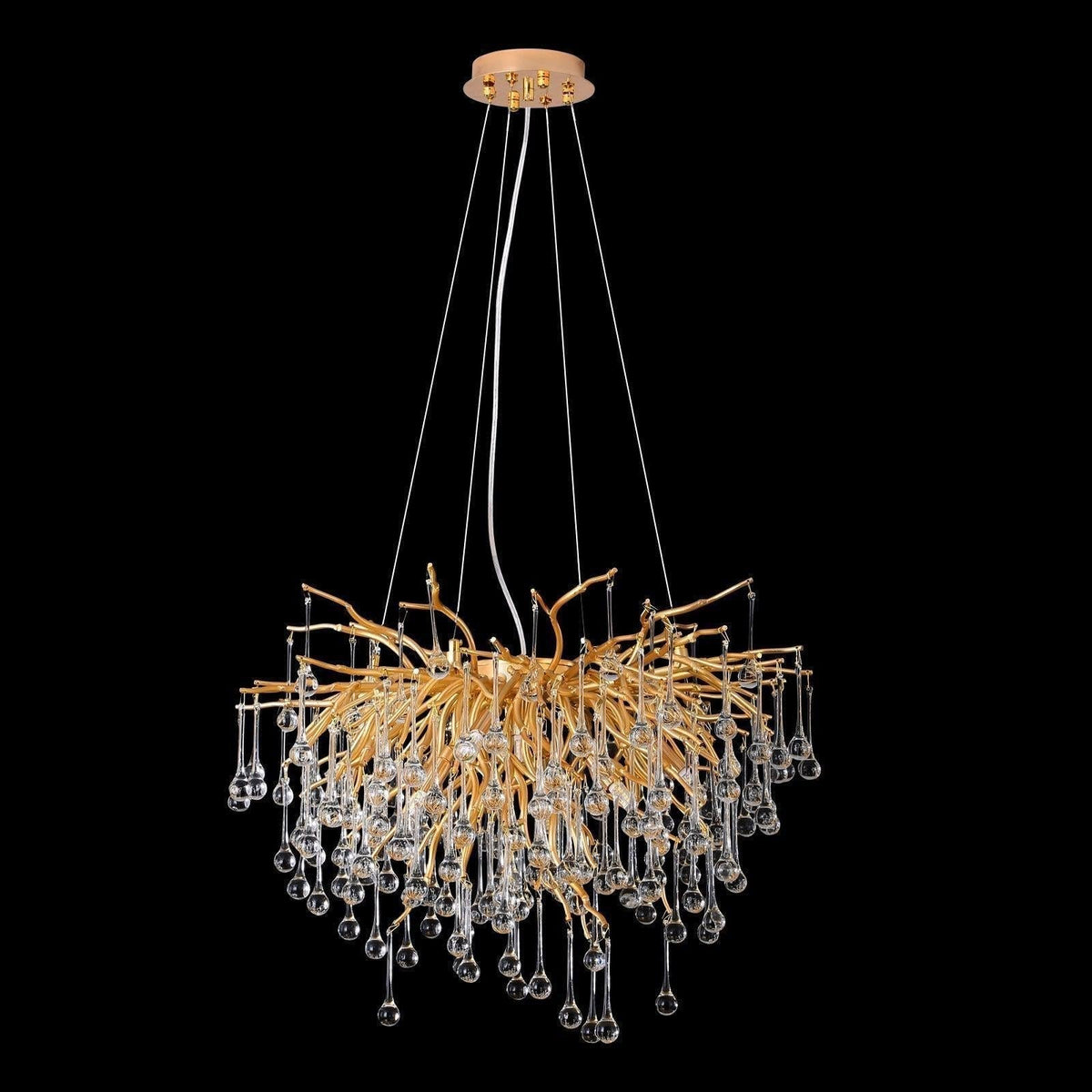 Doris Rain Branch Chandelier 23.5"D Gold - Zelno Lighting