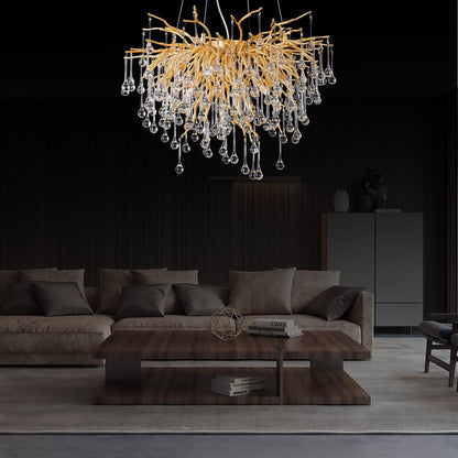 Doris Rain Branch Chandelier 23.5"D Gold - Zelno Lighting