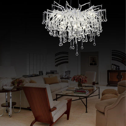 Doris Rain Branch Chandelier Dia 23.5" Silver - Zelno Lighting