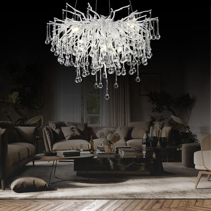 Doris Rain Branch Chandelier Dia 23.5" Silver - Zelno Lighting