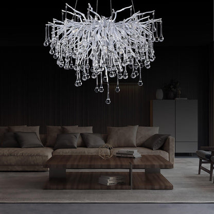 Doris Rain Branch Chandelier Dia 23.5" Silver - Zelno Lighting