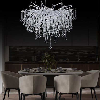 Doris Rain Branch Chandelier Dia 23.5" Silver - Zelno Lighting