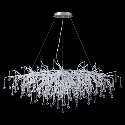 Doris Rectangle Branch Chandelier 45"L Silver - Zelno Lighting
