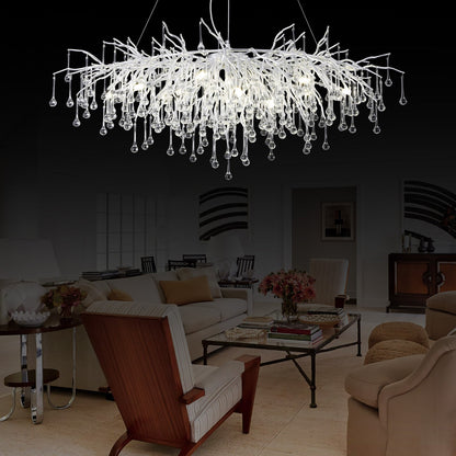 Doris Rectangle Branch Chandelier 45"L Silver - Zelno Lighting