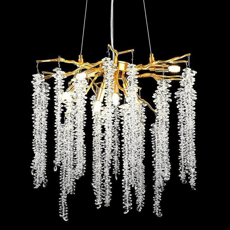 Doris White Crystal Branch Chandelier 20.5"D - Zelno Lighting