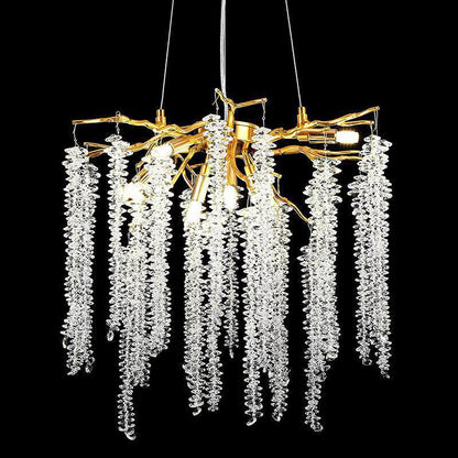 Doris White Crystal Branch Chandelier 20.5"D - Zelno Lighting