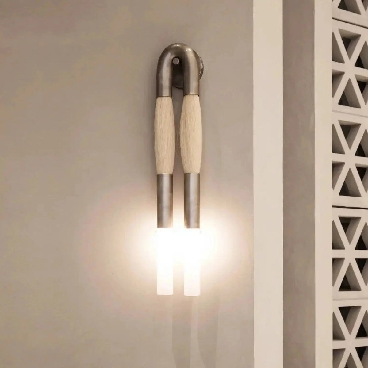 Double Head Antonia Horsehair Sconce - Zelno Lighting