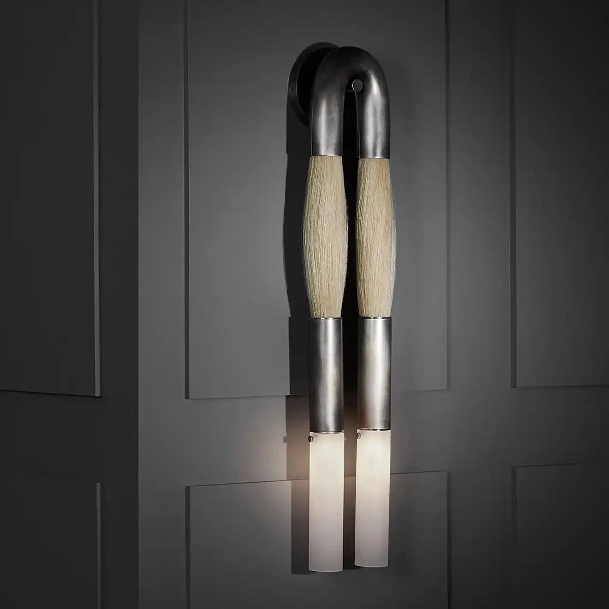 Double Head Antonia Horsehair Sconce - Zelno Lighting
