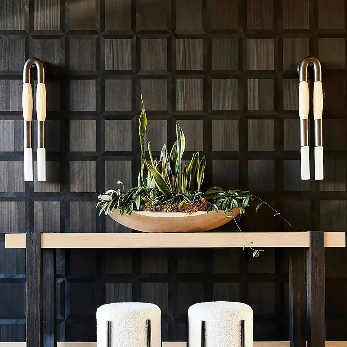 Double Head Antonia Horsehair Sconce - Zelno Lighting