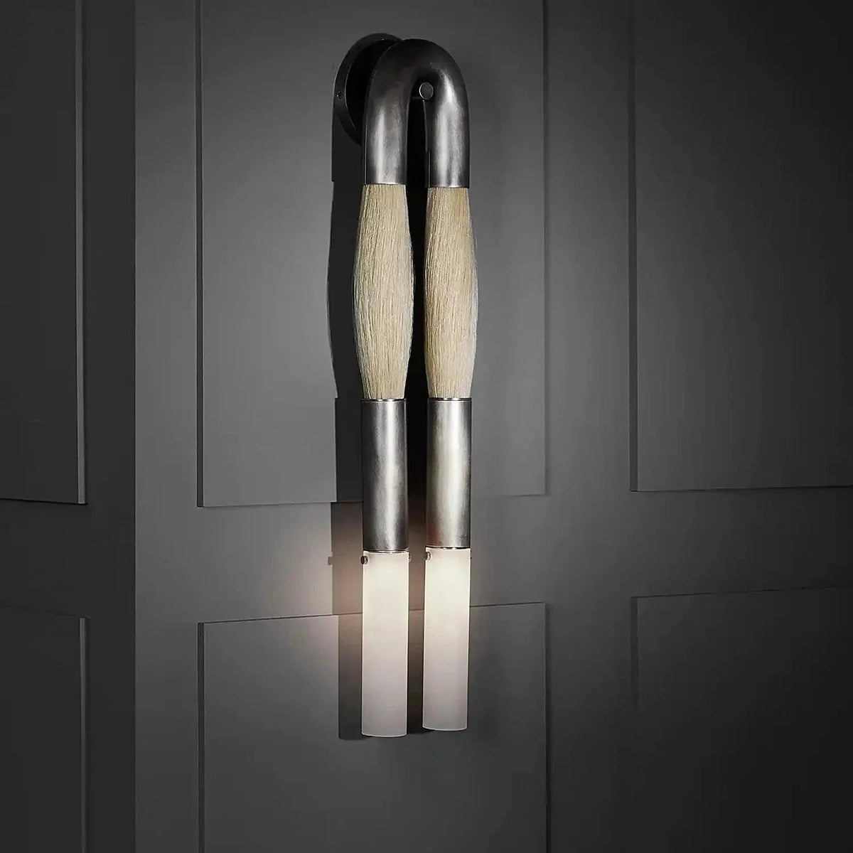 Double Head Antonia Horsehair Sconce - Zelno Lighting