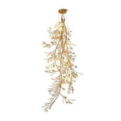 Drooping Ceramic Ginkgo Leaf Chandelier - Zelno Lighting