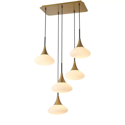 Duco L Modern Brass Chandelier - Zelno Lighting