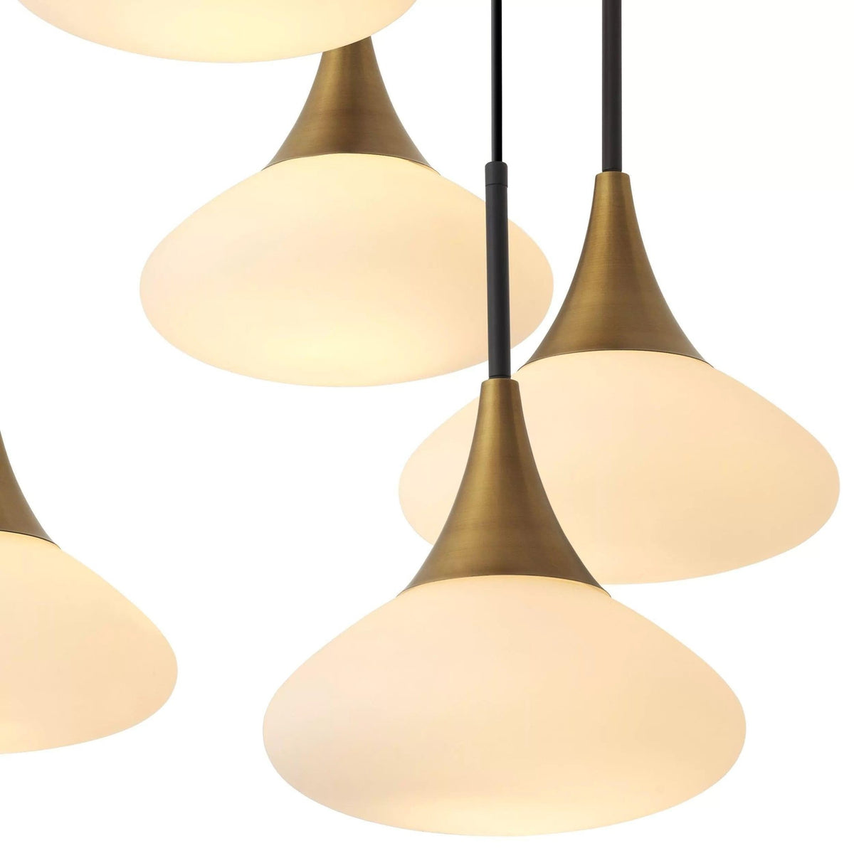 Duco L Modern Brass Chandelier - Zelno Lighting