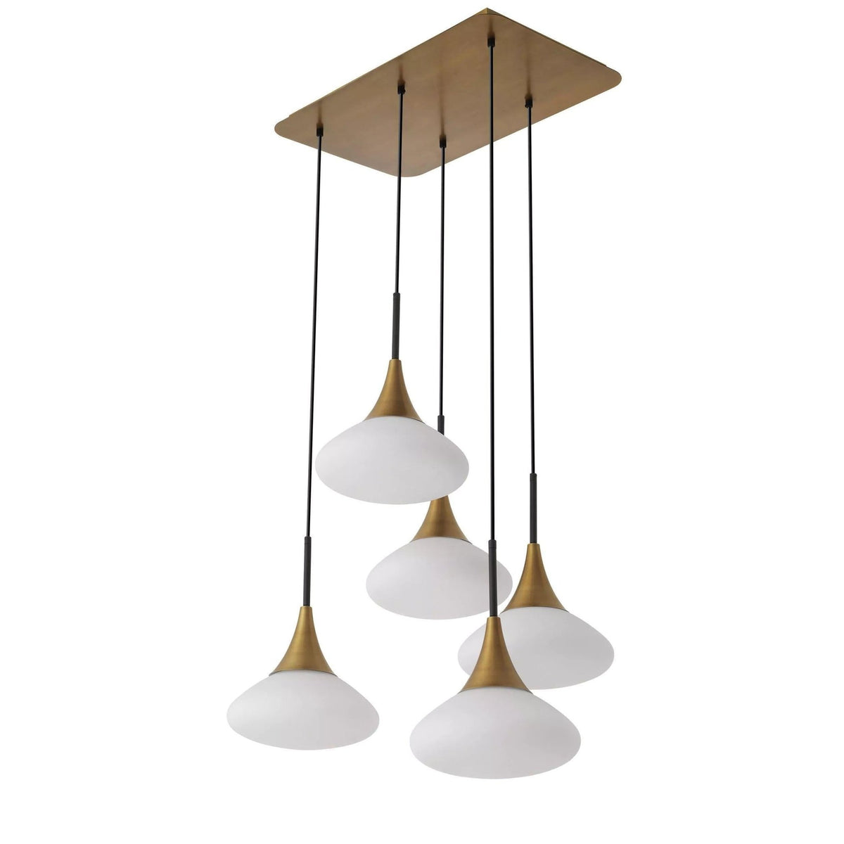 Duco L Modern Brass Chandelier - Zelno Lighting