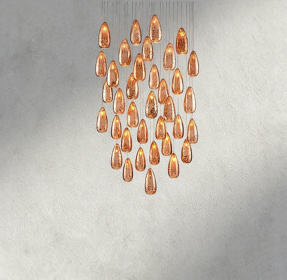 Edda Round Glass Chandelier 23", 35" - Zelno
