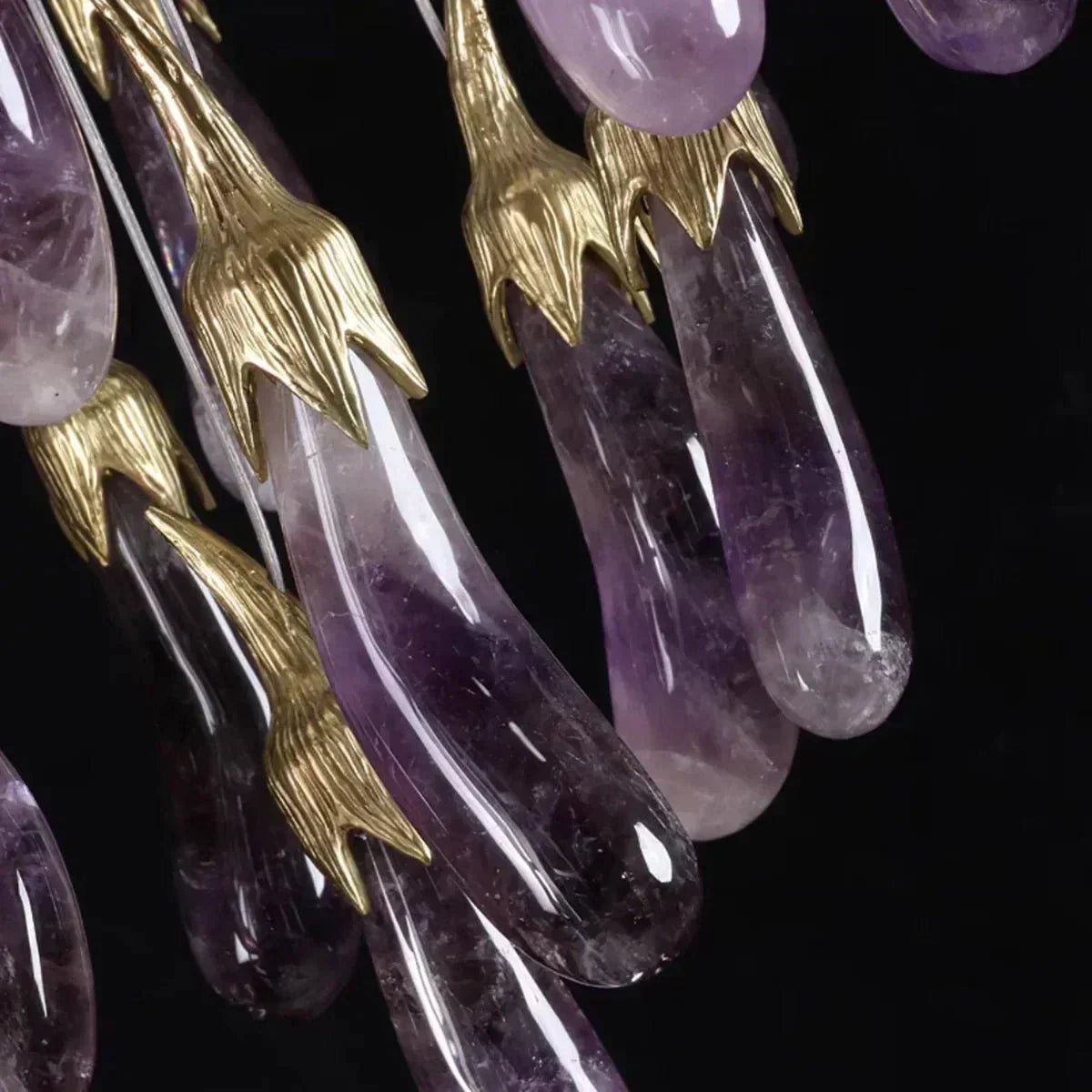 Eggplant-shaped Chandelier Purple Color - Zelno Lighting